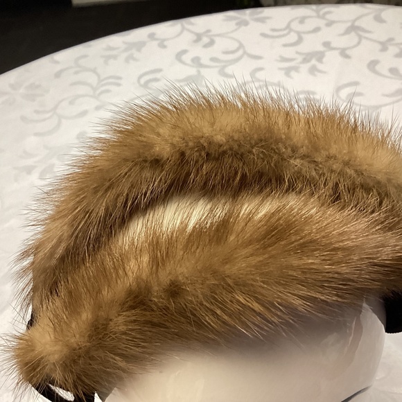 FUR HEADBAND with velvet bow - Picture 4 of 7